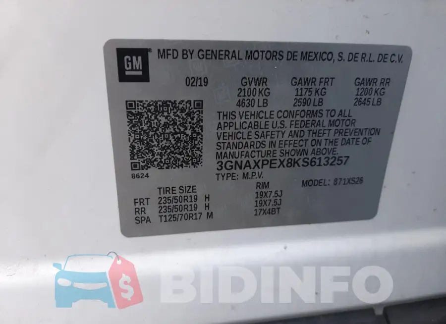 3GNAXPEX8KS613257 Photo# 12