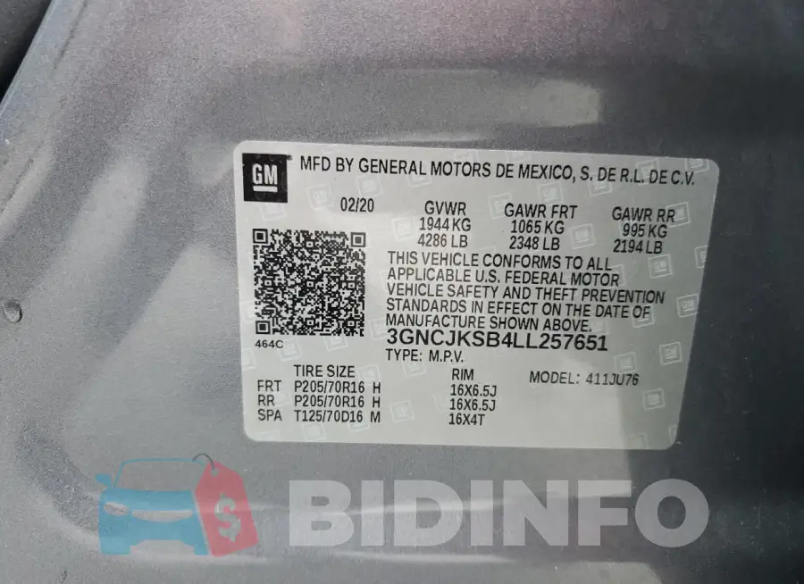 3GNCJKSB4LL257651 Photo# 13