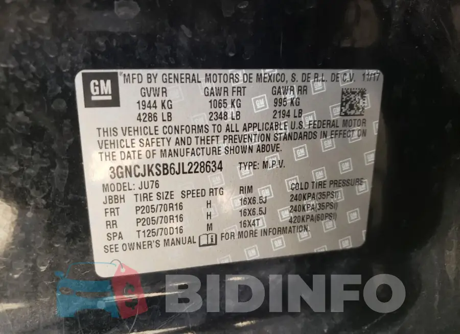 3GNCJKSB6JL228634 Photo# 12