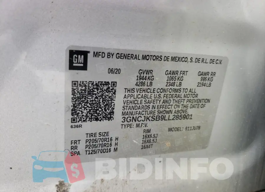 3GNCJKSB9LL285901 Photo# 12