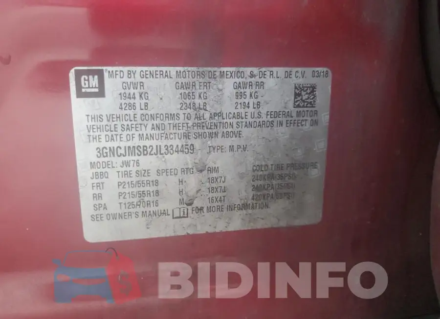 3GNCJMSB2JL334459 Photo# 13