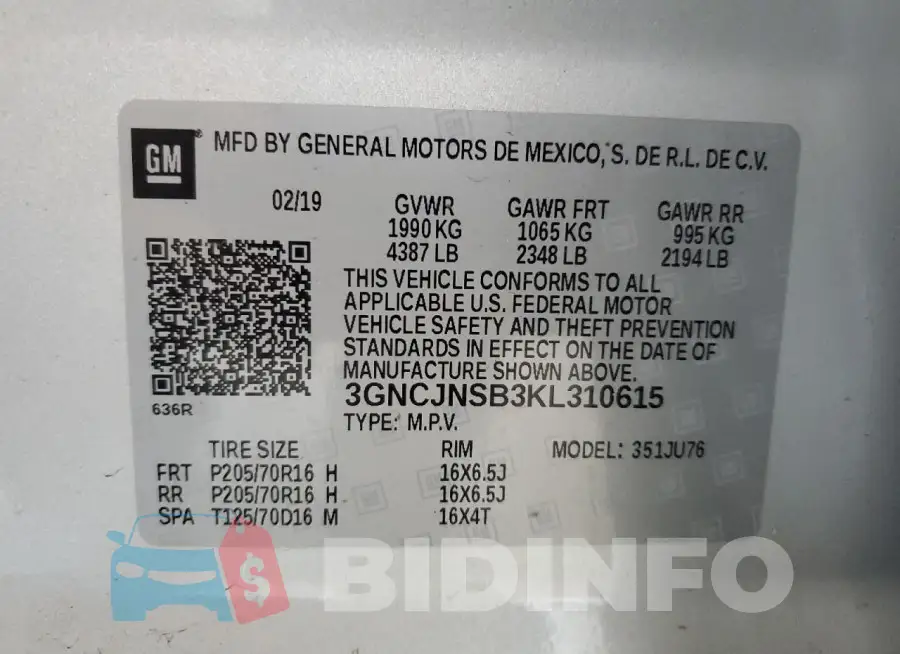 3GNCJNSB3KL310615 Photo# 13