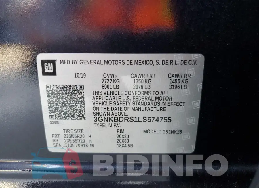 3GNKBDRS1LS574755 Photo# 14
