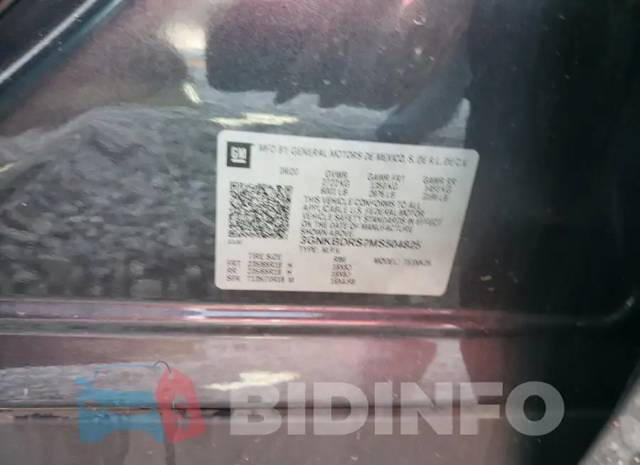3GNKBDRS7MS504825 Photo# 13