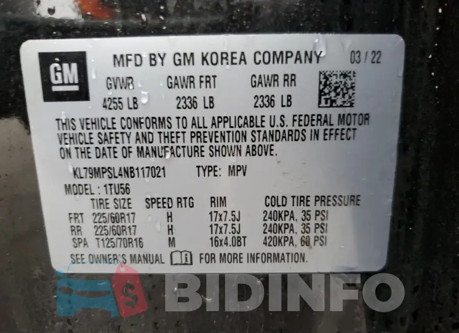 KL79MPSL4NB117021 Photo# 12
