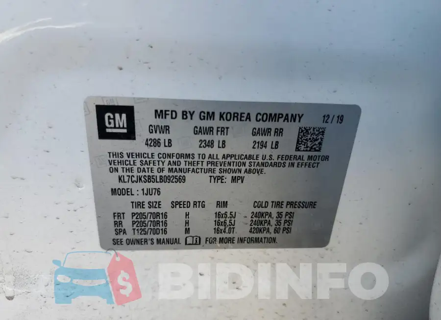 KL7CJKSB5LB092569 Photo# 12