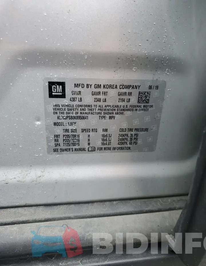 KL7CJPSB0KB950641 Photo# 13