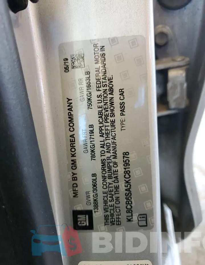 KL8CB6SA5KC819578 Photo# 12