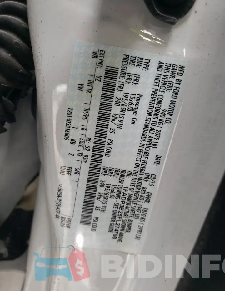 1FADP3E25FL274798 Photo# 12