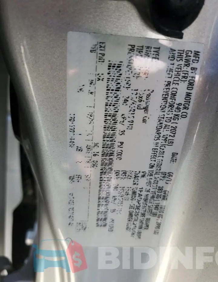1FADP3E25GL210567 Photo# 13