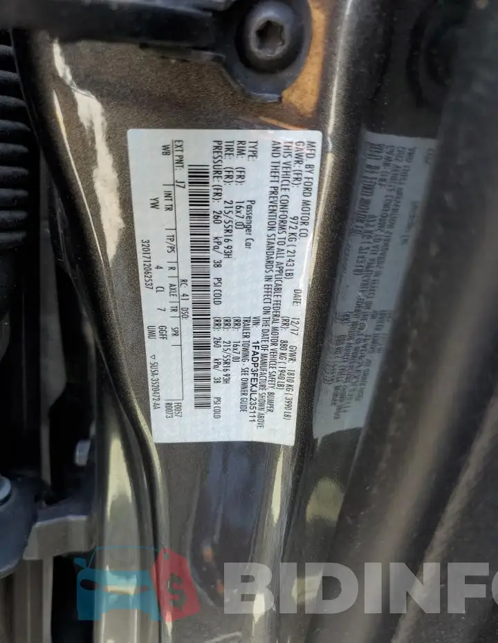 1FADP3FEXJL235111 Photo# 12