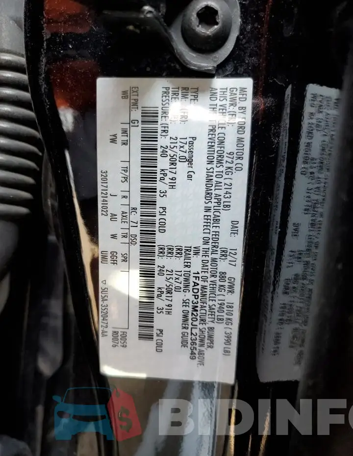 1FADP3M20JL236549 Photo# 12