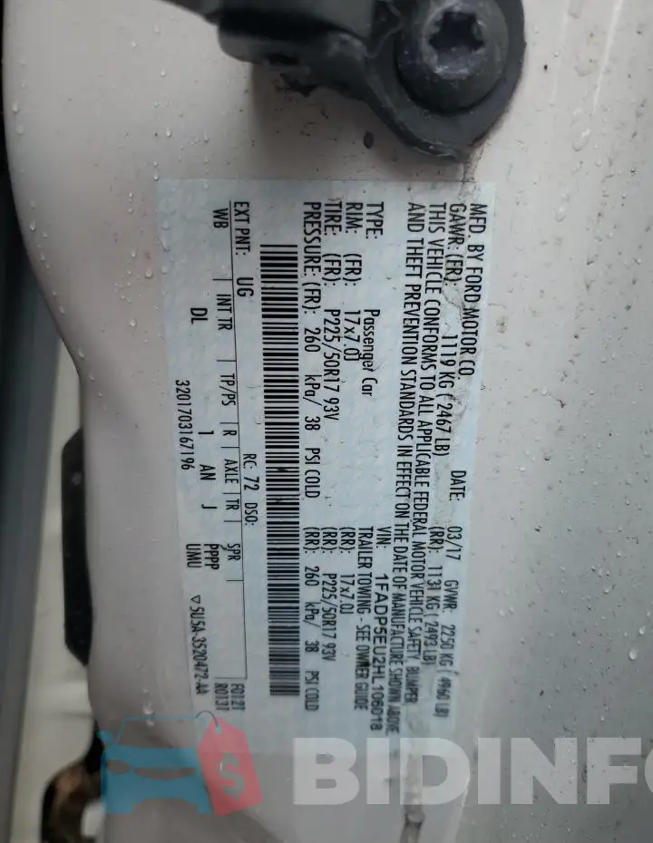 1FADP5EU2HL106018 Photo# 10