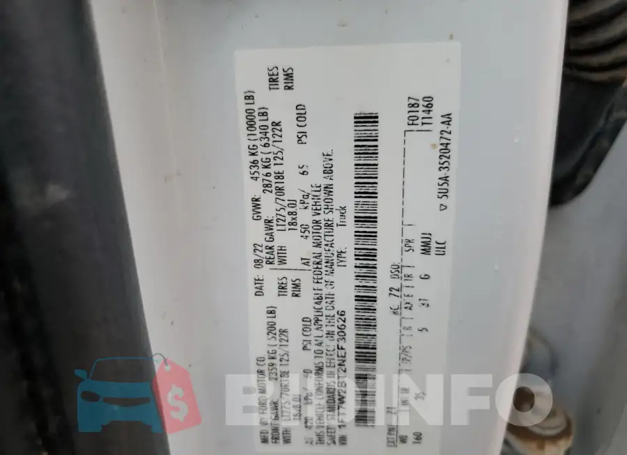1FT7W2BT2NEF30626 Photo# 12