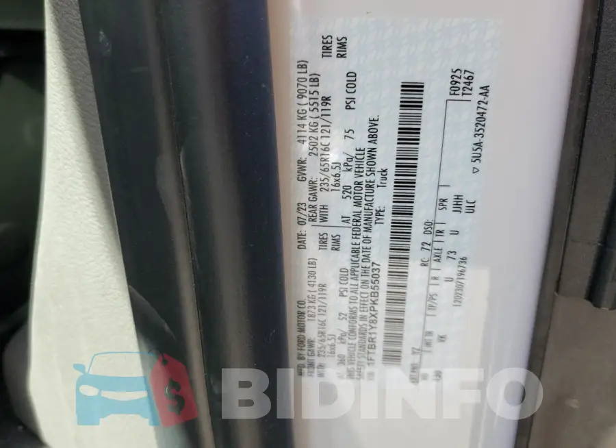 1FTBR1Y8XPKB55037 Photo# 13