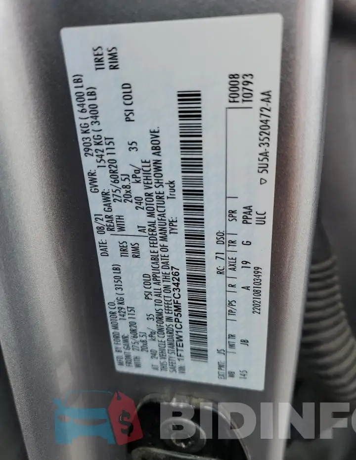 1FTEW1CP5MFC34267 Photo# 12