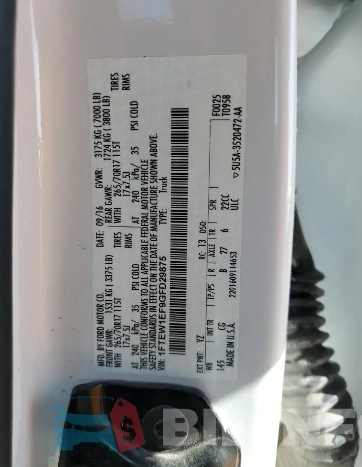 1FTEW1EF9GFD29875 Photo# 13