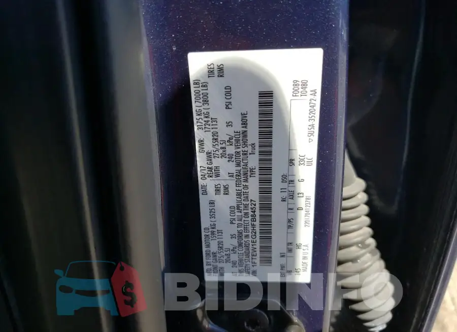 1FTEW1EG2HFB84527 Photo# 12