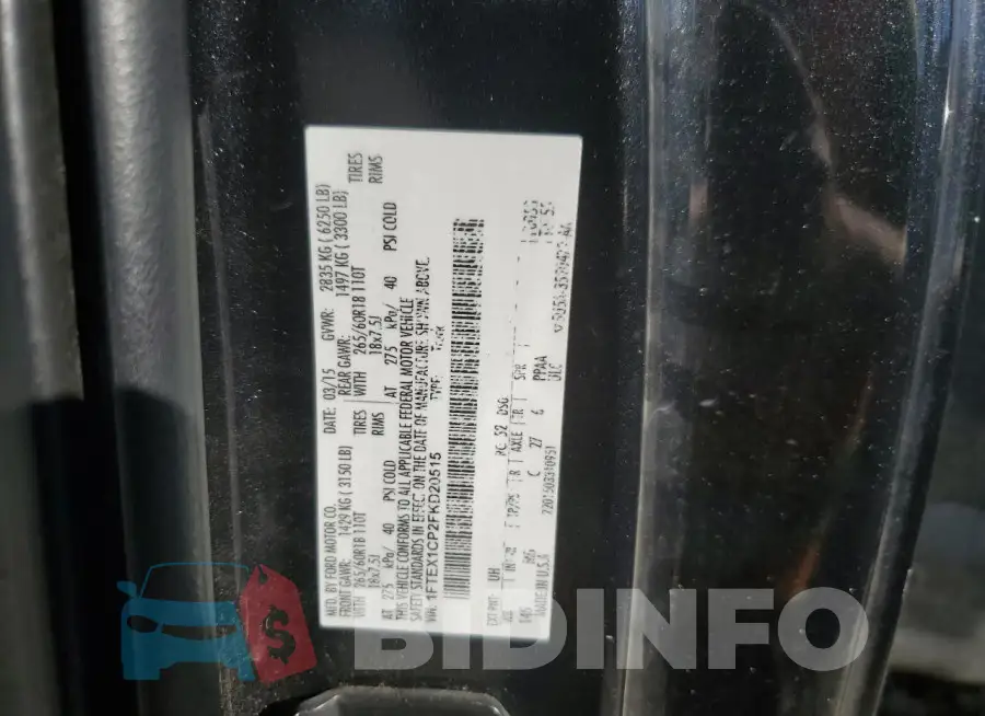1FTEX1CP2FKD20515 Photo# 12