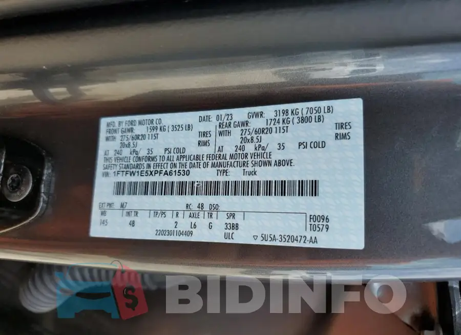 1FTFW1E5XPFA61530 Photo# 12