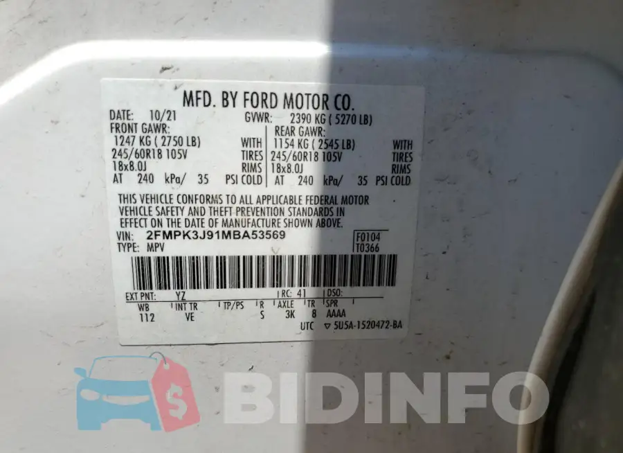 2FMPK3J91MBA53569 Photo# 13