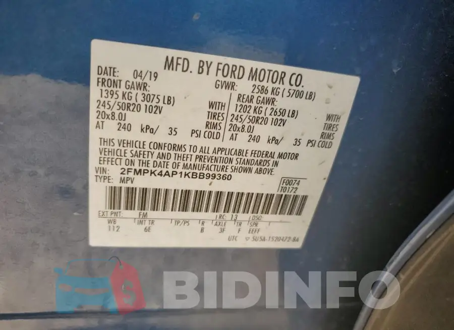 2FMPK4AP1KBB99360 Photo# 13