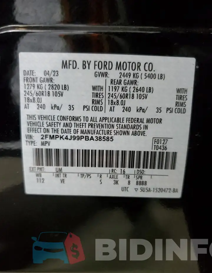 2FMPK4J99PBA38585 Photo# 12