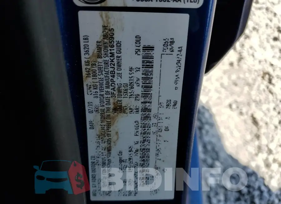 3FADP4BJ2KM165905 Photo# 12