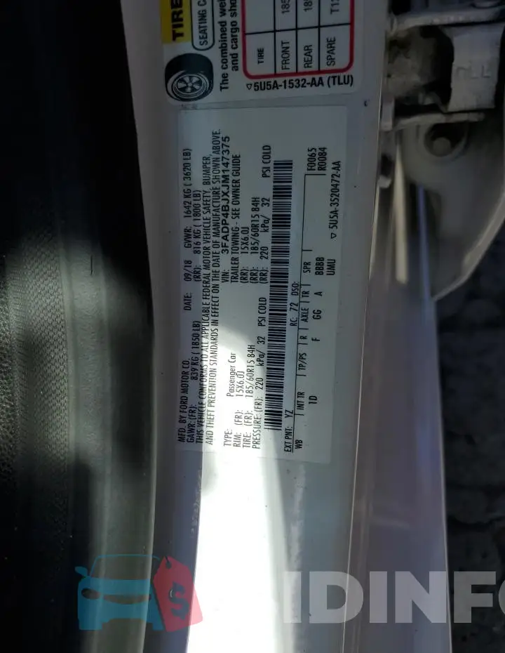 3FADP4BJXJM147375 Photo# 12