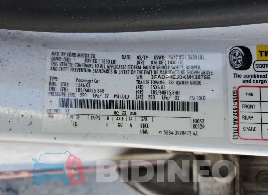 3FADP4EJ0KM135765 Photo# 13