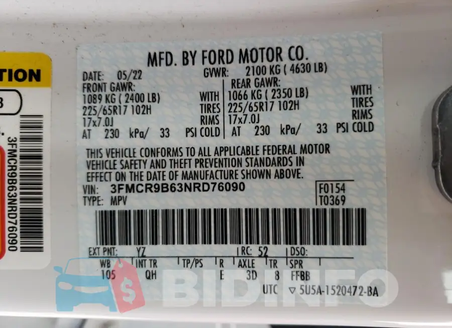 3FMCR9B63NRD76090 Photo# 12