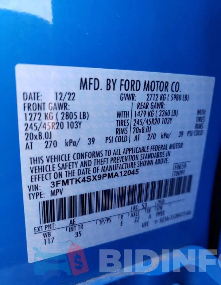 3FMTK4SX9PMA12045 Photo# 13