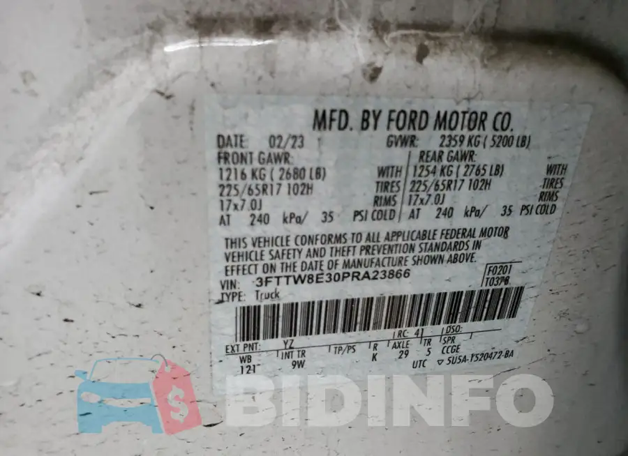 3FTTW8E30PRA23866 Photo# 12
