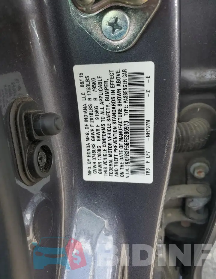 19XFB2F56FE286973 Photo# 12