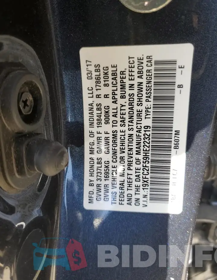 19XFC2F59HE223219 Photo# 12