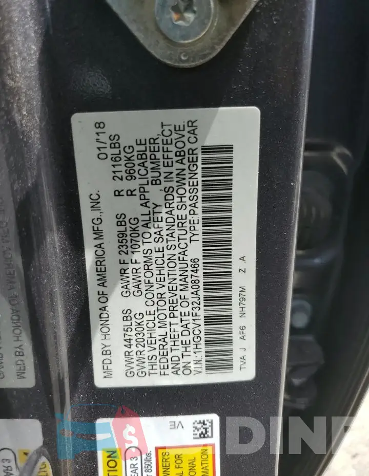 1HGCV1F32JA087466 Photo# 12