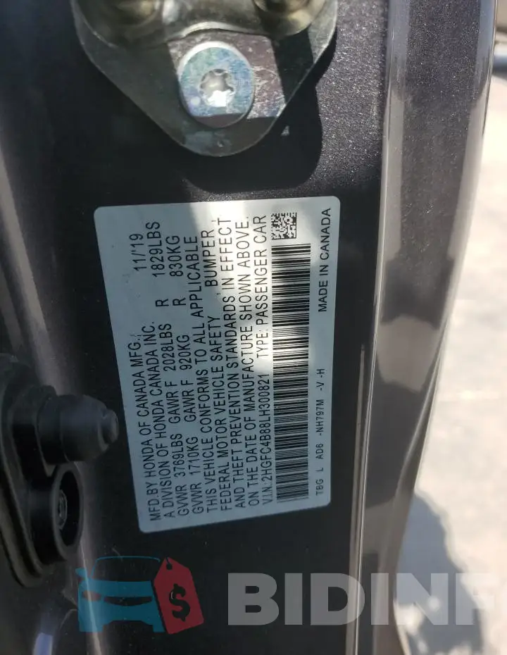 2HGFC4B88LH300821 Photo# 13