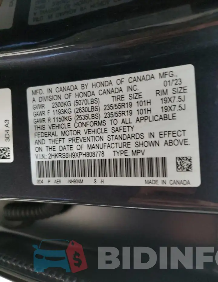 2HKRS6H9XPH808778 Photo# 14