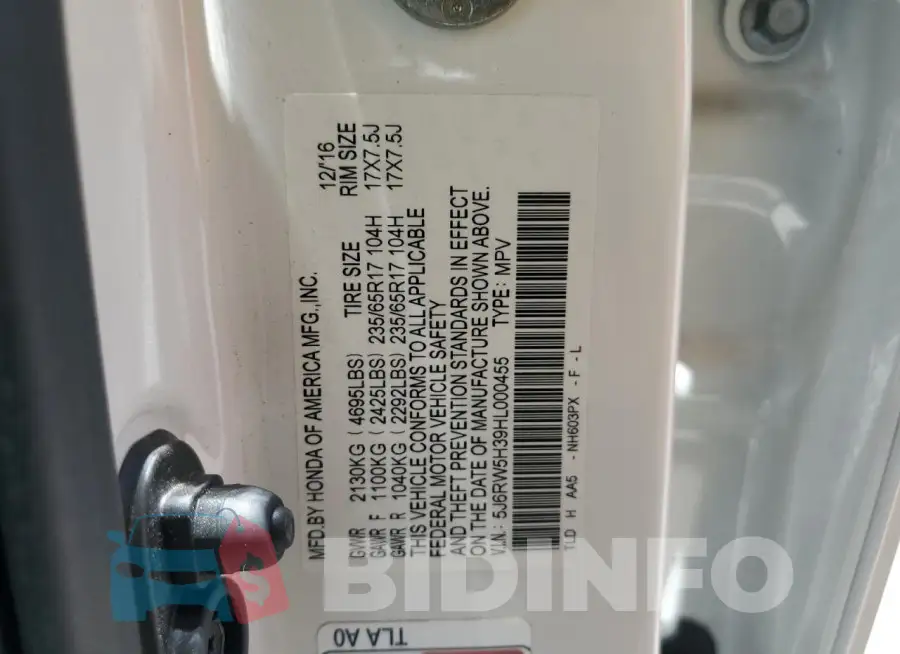 5J6RW5H39HL000455 Photo# 14