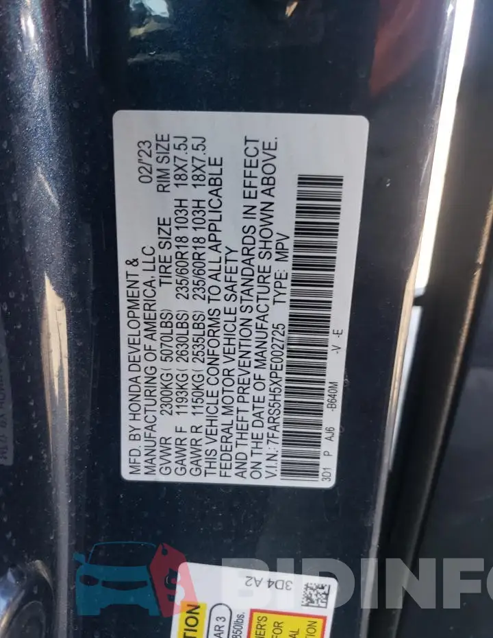 7FARS5H5XPE002725 Photo# 13