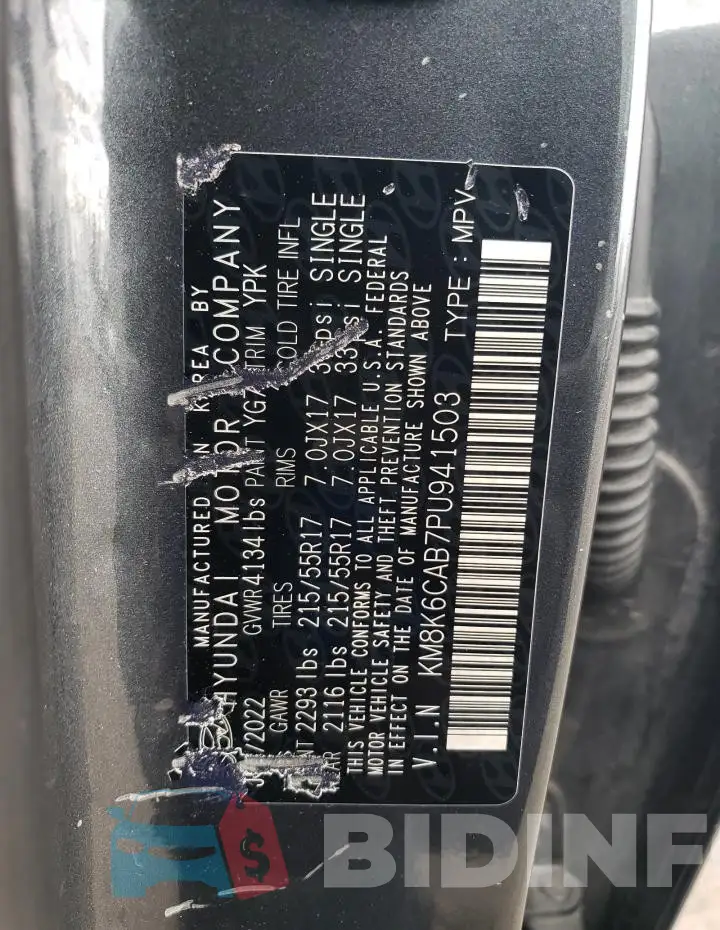 KM8K6CAB7PU941503 Photo# 12