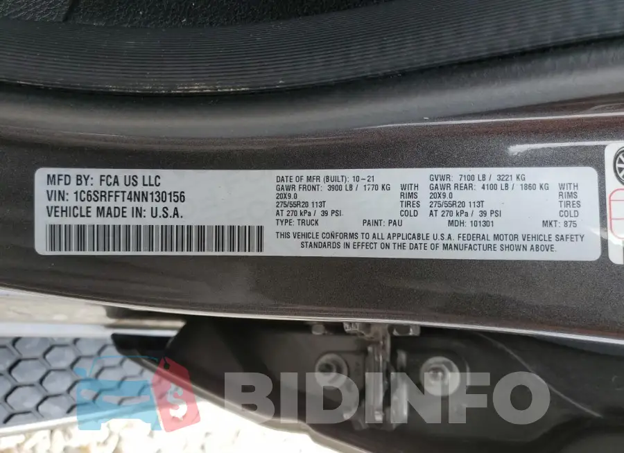 1C6SRFFT4NN130156 Photo# 12