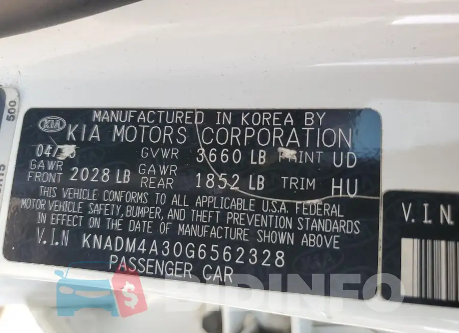 KNADM4A30G6562328 Photo# 13