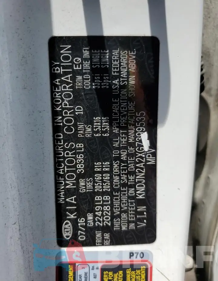 KNDJN2A2XG7399535 Photo# 12