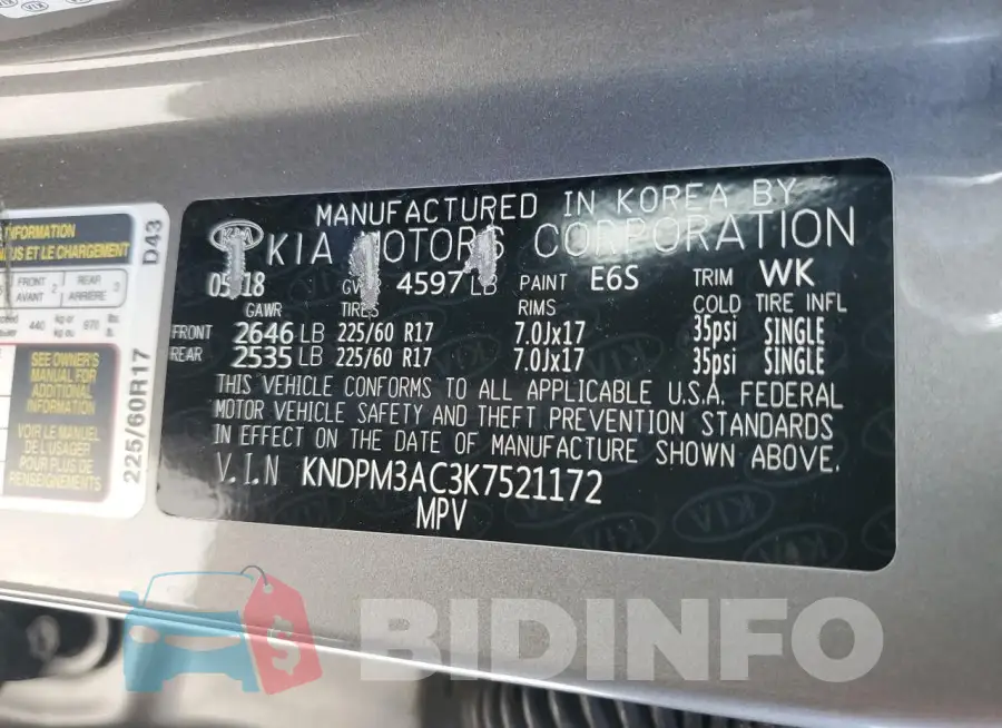 KNDPM3AC3K7521172 Photo# 13