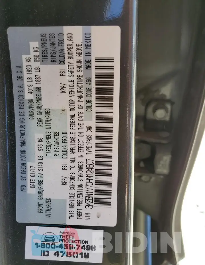 3MZBN1V70HM124507 Photo# 13