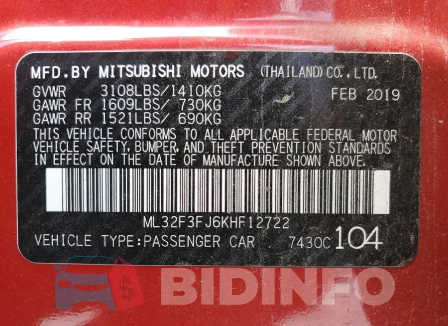ML32F3FJ6KHF12722 Photo# 13