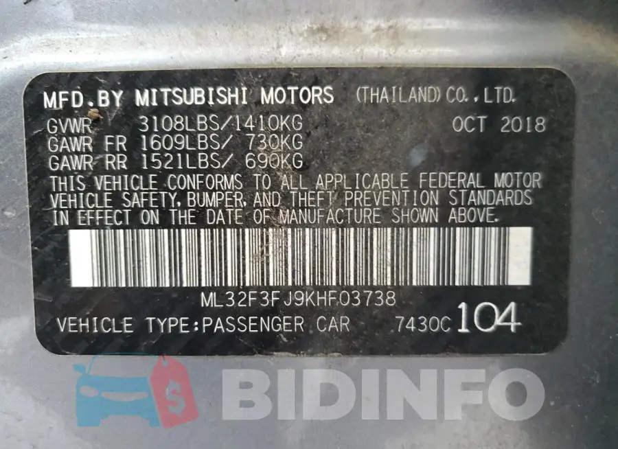 ML32F3FJ9KHF03738 Photo# 12