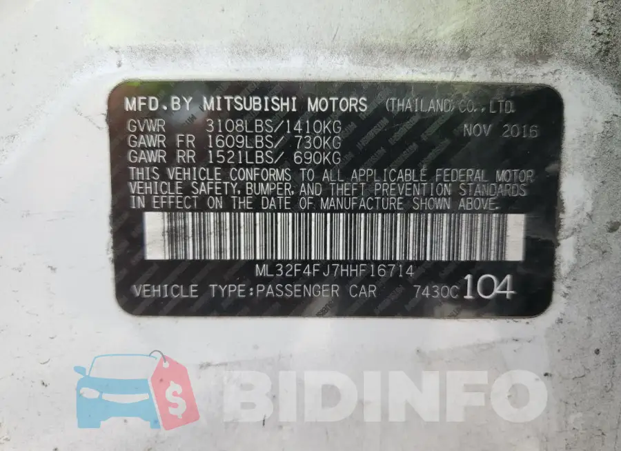 ML32F4FJ7HHF16714 Photo# 13