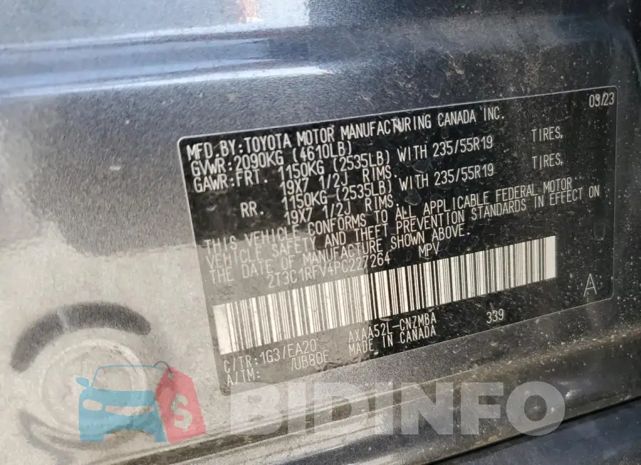 2T3C1RFV4PC227264 Photo# 14